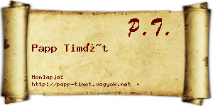 Papp Timót névjegykártya