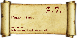Papp Timót névjegykártya